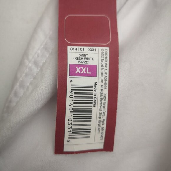 NWT Merona Ladies Size XXL White Fully Lined Elastic & Tie Waist Skirt - Picture 5 of 11